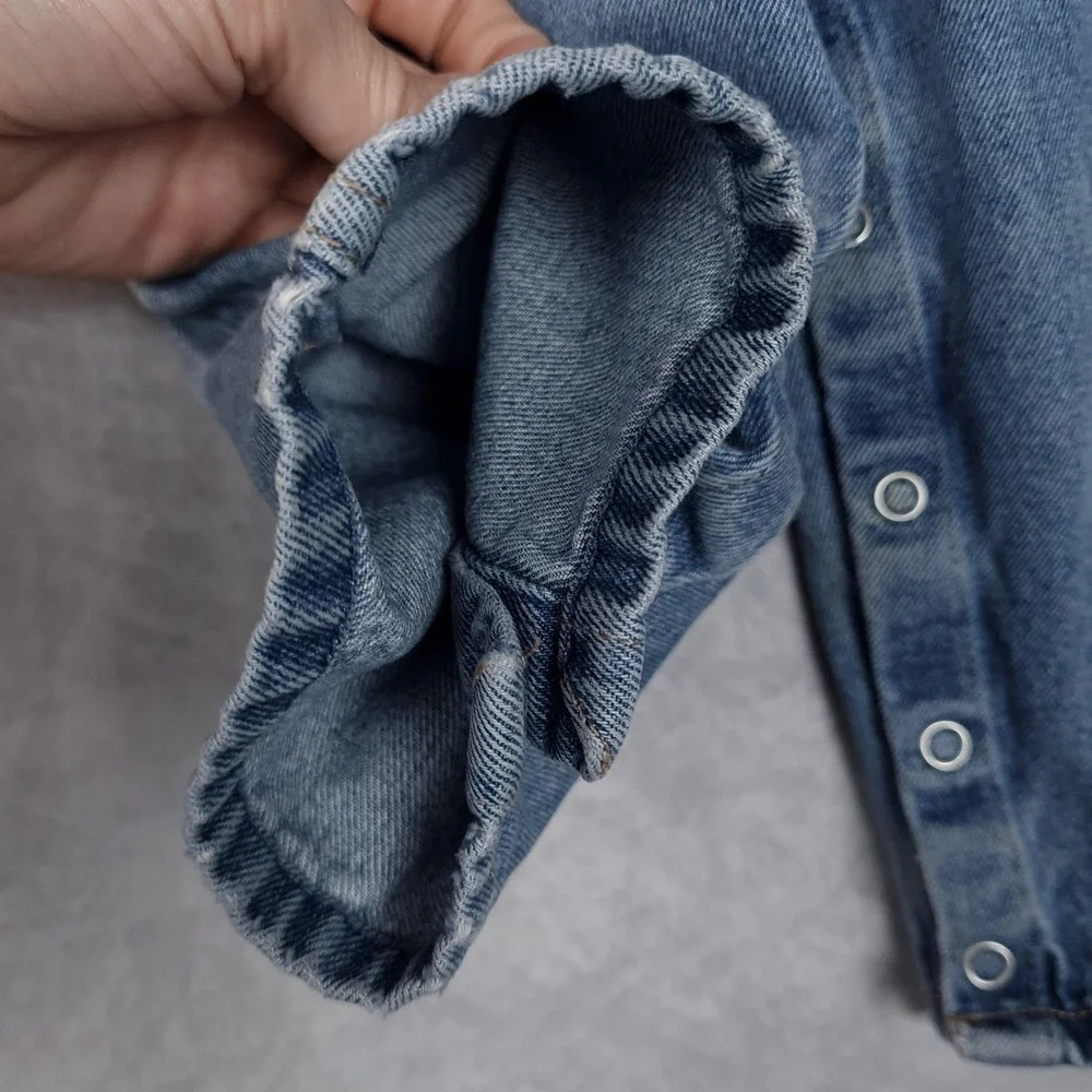 Vintage Old Navy Overalls Baby Boys 18-24M Blue Denim Bib Carpenter Snap Leg
